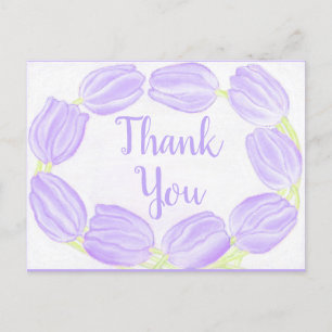 Paarse Tulpenrand ~ Dankkaart Briefkaart