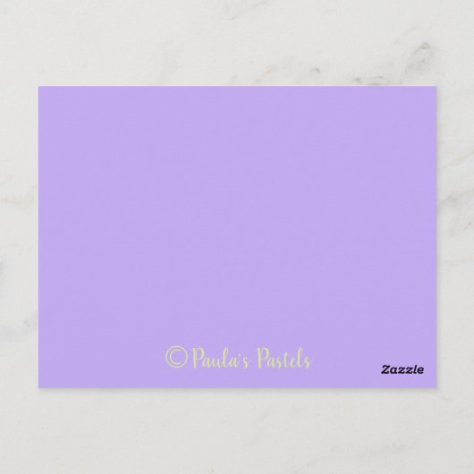 Paarse tulpenrand ~ Dankkaart Briefkaart (Achterkant)