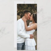 Paarse tulpfoto's bruiloft met datum save the date (Achterkant)