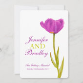 Paarse tulptrekjes voor de bruiloft kaart (Voorkant)