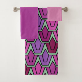 Paarse tulpveldoekset bad handdoek