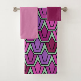 Paarse tulpveldoekset bad handdoek