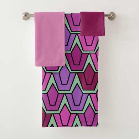 Paarse tulpveldoekset bad handdoek (Insitu)