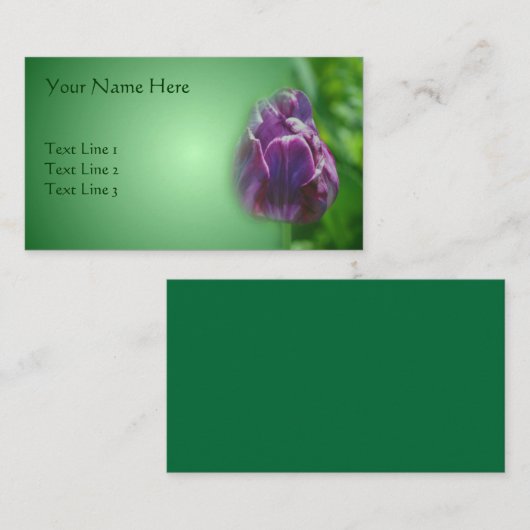 Paarse TulpventilatorNatuur Visitekaartje (Voorkant / Achterkant)