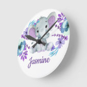 Paarse turkooizen Acrylwandklok, rond (medium Ronde Klok (Hoek)