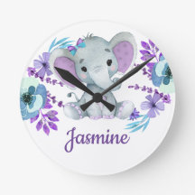 Paarse turkooizen Acrylwandklok, rond (medium