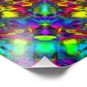 Paarse Turquiose en gele Mandala Pattern Foto Afdruk (Hoek)