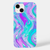 Paarse Turquoise Abstracte Twist Case-Mate iPhone Case (Achterkant)