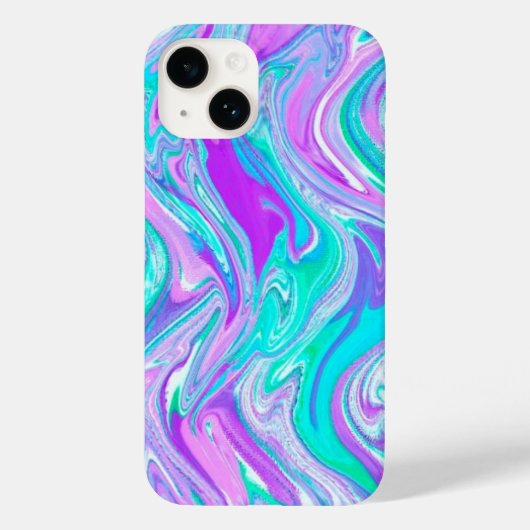 Paarse Turquoise Abstracte Twist Case-Mate iPhone Case (Achterkant)