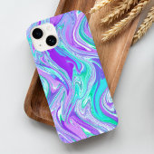 Paarse Turquoise Abstracte Twist Case-Mate iPhone Case