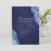 Paarse Turquoise Agate Geode Bachelorette-weekend Kaart (Staand voorkant)