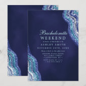 Paarse Turquoise Agate Geode Bachelorette-weekend Kaart (Voorkant / Achterkant)