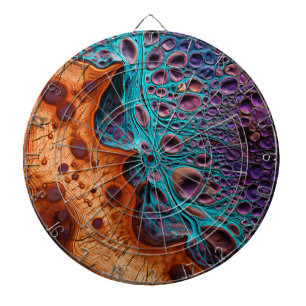 Paarse Turquoise Art Dartboard Dartbord