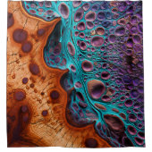 Paarse Turquoise Art Douchegordijn (Voorkant)