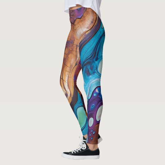 Paarse Turquoise Art Leggings (Links)