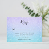 Paarse & Turquoise Bat Mitzvah RSVP Glitter Paint (Staand voorkant)