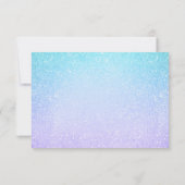 Paarse & Turquoise Bat Mitzvah RSVP Glitter Paint (Achterkant)