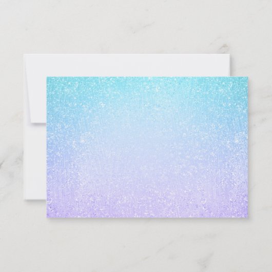 Paarse & Turquoise Bat Mitzvah RSVP Glitter Paint (Achterkant)