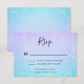 Paarse & Turquoise Bat Mitzvah RSVP Glitter Paint (Voorkant / Achterkant)