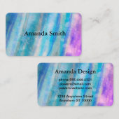 paarse turquoise blauw geschilderde waterverf abst visitekaartje