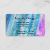 paarse turquoise blauw geschilderde waterverf abst visitekaartje