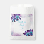 Paarse Turquoise Blauwe Dendrobium Orchidee Bruilo Bedankzakje (Voorkant)