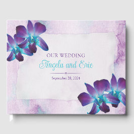 Paarse Turquoise Blauwe Dendrobium Orchidee Bruilo Gastenboek