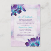 Paarse Turquoise Blauwe Dendrobium Orchidee Bruilo Informatiekaartje (Voorkant)