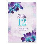 Paarse Turquoise Blauwe Dendrobium Orchidee Bruilo Kaart (Voorkant)