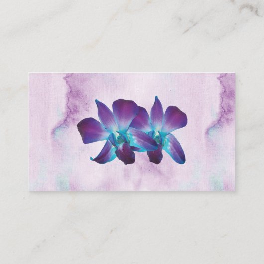 Paarse Turquoise Blauwe Dendrobium Orchidee Bruilo Plaatskaartje (Achterkant)