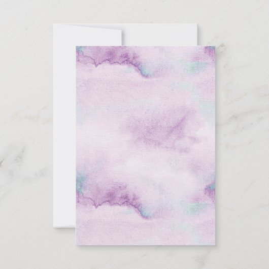 Paarse Turquoise Blauwe Dendrobium Orchidee Bruilo RSVP Kaartje (Achterkant)