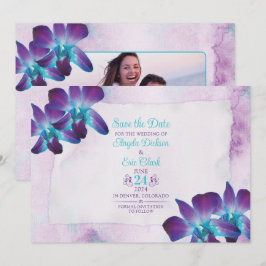 Paarse Turquoise Blauwe Dendrobium Orchidee Bruilo Save The Date
