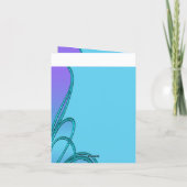 Paarse Turquoise Blauwe Draai Dank U Kaart (Achterkant)