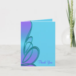 Paarse Turquoise Blauwe Draaikolk Bedankkaart