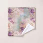 Paarse turquoise bloesem bad handdoek (Wasdoekje)