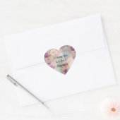 Paarse turquoise bloesem hart sticker (Envelop)