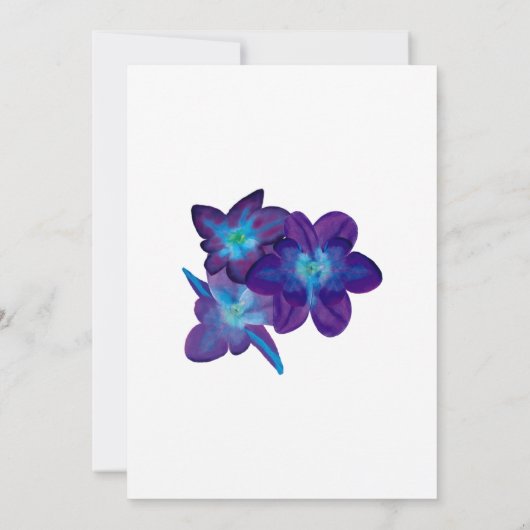 Paarse Turquoise Blue Orchid Wedding Kaart (Achterkant)