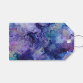 Paarse Turquoise Blue Waterverf Marked Paint Cadeaulabel (Voorkant (Horizontaal))