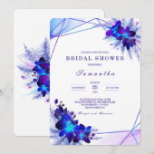 Paarse turquoise Bridal Shower Invitations Kaart (Voorkant / Achterkant)