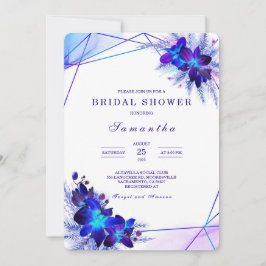Paarse turquoise Bridal Shower Invitations Kaart