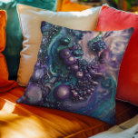 Paarse Turquoise bubbels Organische vormen Kussen<br><div class="desc">Dit ontwerp werd gecreeerd door digitale kunst. Het kan worden gepersonaliseerd door de aanpassingsknoop te klikken en de kleur te veranderen, een naam, initialen of uw favoriete woorden toe te voegen. Neem contact met me op colorflowcreations@gmail.com als je dit ontwerp op een ander product wilt gebruiken. Zie meer van mijn...</div>