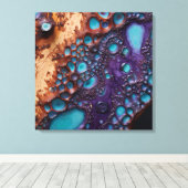 Paarse turquoise canvas kunst (Insitu (Houten vloer))
