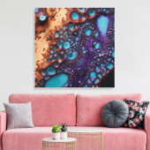 Paarse turquoise canvas kunst (Insitu (Woonkamer))