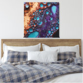 Paarse turquoise canvas kunst (Insitu (Slaapkamer))