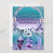 Paarse & Turquoise Droomvanger Boho Bruiloft Borre Kaart (Voorkant)