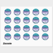 Paarse & Turquoise Droomvanger Boho Sweet 16 Feest Ronde Sticker (Vel)