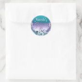 Paarse & Turquoise Droomvanger Boho Sweet 16 Feest Ronde Sticker (Tas)