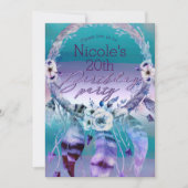 Paarse & Turquoise Droomvanger Boho Verjaardagsfee Kaart (Voorkant)