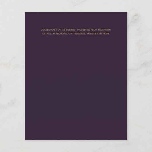 Paarse Turquoise Gouden Agaat Budget Trouwkaarten (Achterkant)