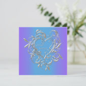 Paarse Turquoise Hart Sweet 16 Feest Kaart (Staand voorkant)